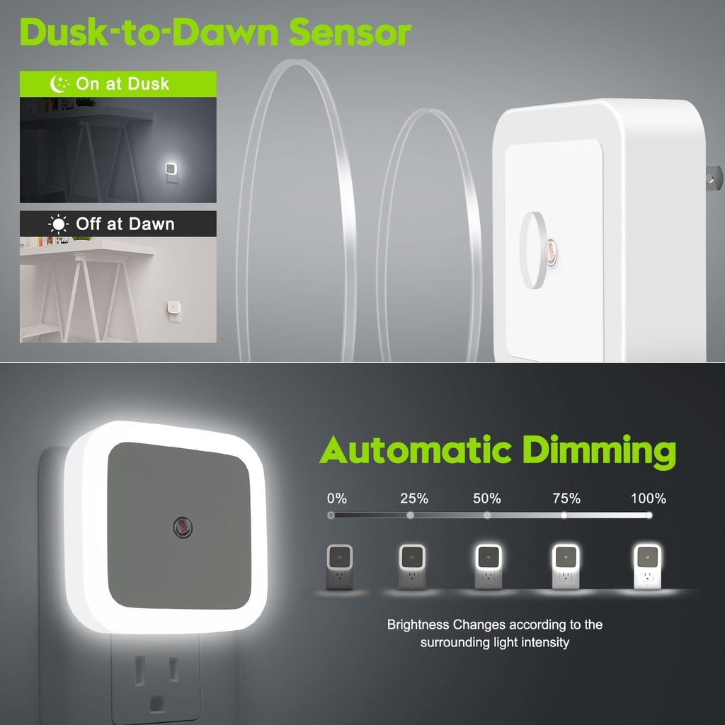 Night Light, Night Lights Plug into Wall [4 Pack], Nightlight Led Night Light for Adults, Plug in Night Lights for Adults Bedroom Cool White